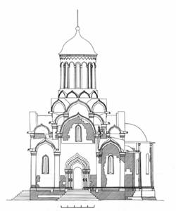 Реконструкция Спасского собора (по Л.А.Давиду, Б.Л.Альтшуллеру и С.С.Подъяпольскому).
