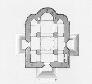 The Cathedral of the Andronikov monastery. Plan