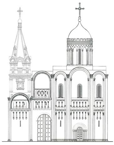 The Church of the Nativity of the virgin and the Northern range extensions in the XII century. Reconstruction VK Emelina.