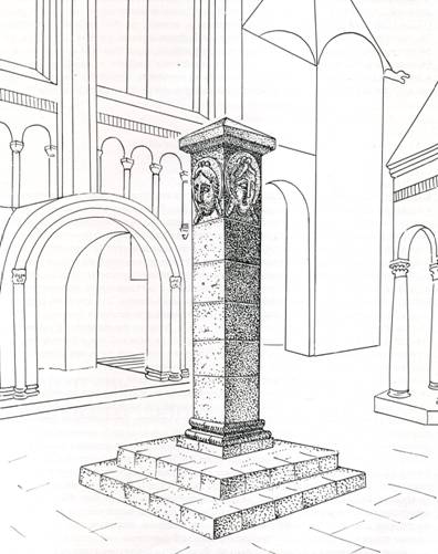 "God pillar" in the XII century. Reconstruction Of Wagner.