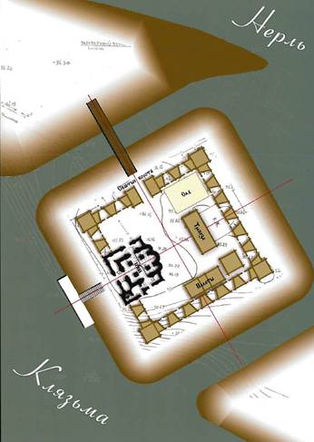 Реконструкция крепости в устье Нерли (по В.К. Емелину)
