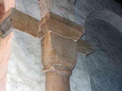The capital of the columns in the Cathedral in Speyer (Speyer, Germany.