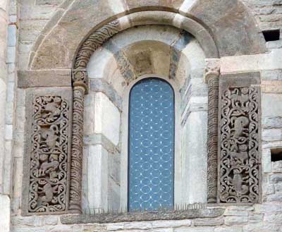Window of the Church of San of Sant'abbondio in Como, Italy.