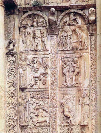 A fragment of decoration of the Church of San Zeno at Verona (Verona), Italy.