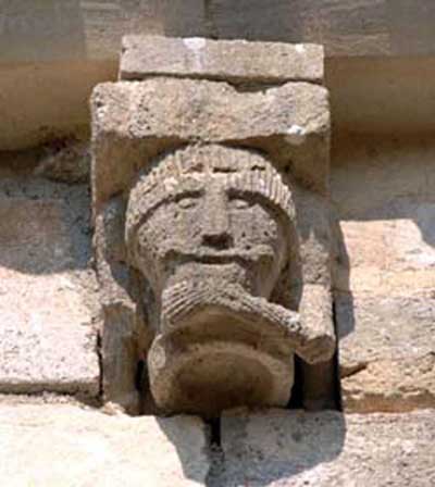 A fragment of decoration of the Church of the assumption of the virgin Mary in Massage (Massac), the Department of Charente Maritime (Charente-Maritime), France.