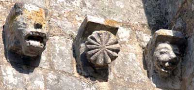 A fragment of decoration of the Church Saint-Saturnin-de-Sexo in Port d Envo (Port d Envaux), the Department of Charente Maritime (Charente-Maritime), France.