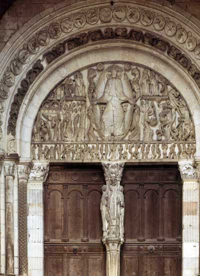 The portal of the Church in Hotton (Autun), Department of Saone et Loire (Saône-et-Loire), France.
