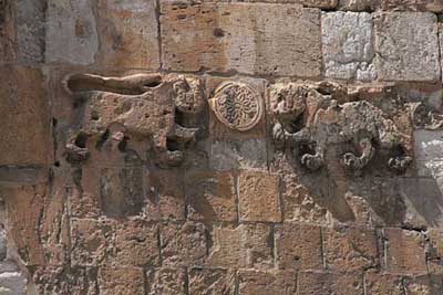 The decor of the Lion's gate. Jerusalem. Israel.