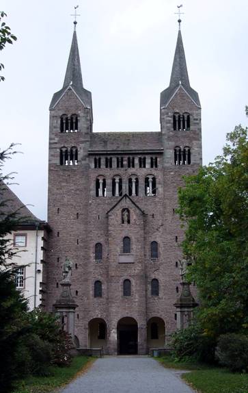 The vestverke Church in Corvee, Germany (IX century).