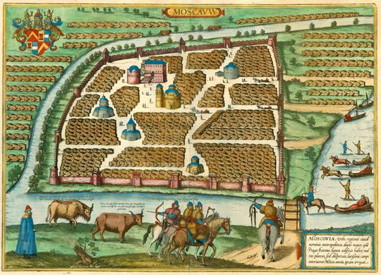Plan Of Moscow Sigismund Herberstein. 1556