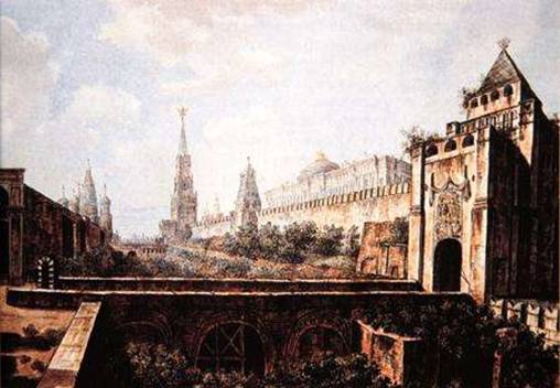 F. Alekseev. Alevizou the Moat and the Nikolskaya tower. 1800.