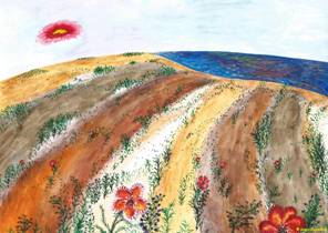 Sergey Zagraevsky. Poppies in Crimean steppe.