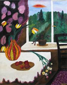 Segrey Zagraevsky STILL-LIFE WITH GRANATS AND FIELD FLOWERS