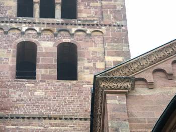 Universal Romanesque decoration on the Cathedral in Speyer.