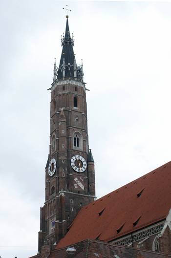 Bell tower of Cathedral in Landshut (Bayern).