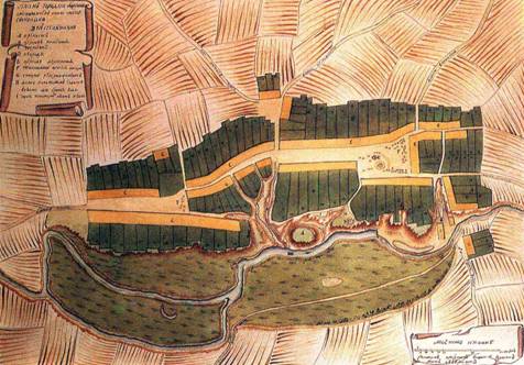 Borisov Town. The plan of the XVIII century.