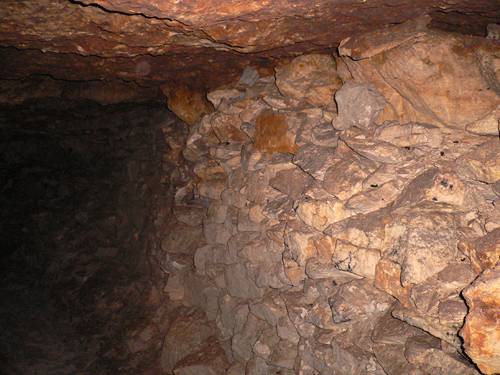 Quarrystone under the ceiling in the quarry "Jubilee".