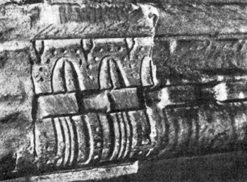 Carved cornice of the nave wall of St. Martin collegiate in Opatov (photo by O.M. Ioannisian).