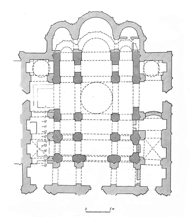 Assumption Cathedral. The plan of the existing building.