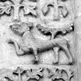 Zoomorphic reliefs on the walls of St. Demetrius Cathedral in Vladimir